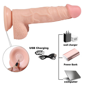 8" Realistic Vibrating Dildo with Wireless Remote, 20 Function