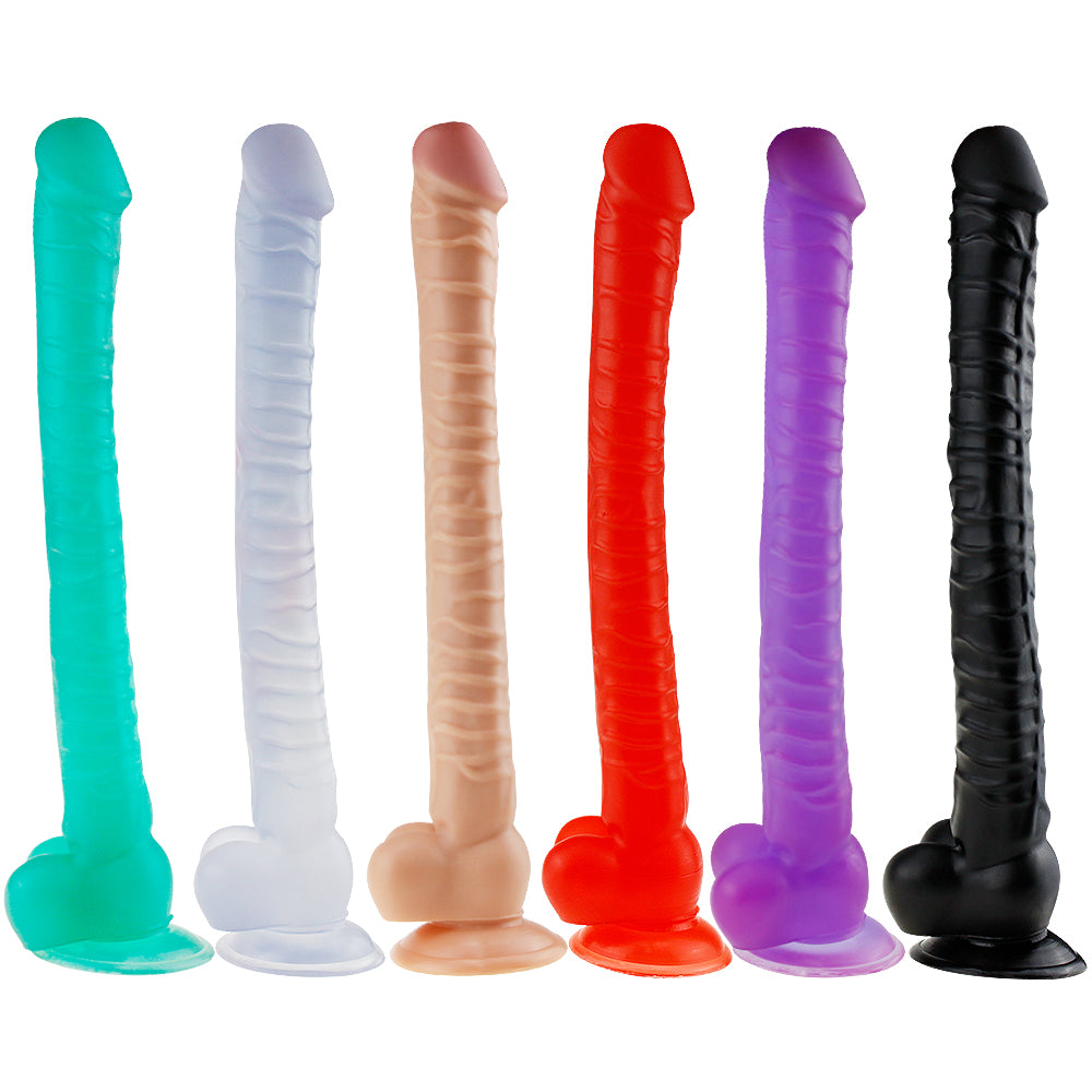 Realistic Sunction Cup Dildo with Balls 15 inch (Multiple Colors)