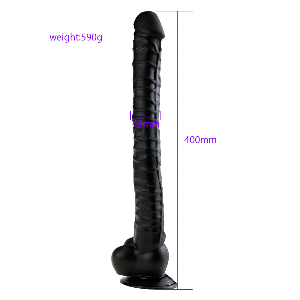 Realistic Sunction Cup Dildo with Balls 15 inch (Multiple Colors)