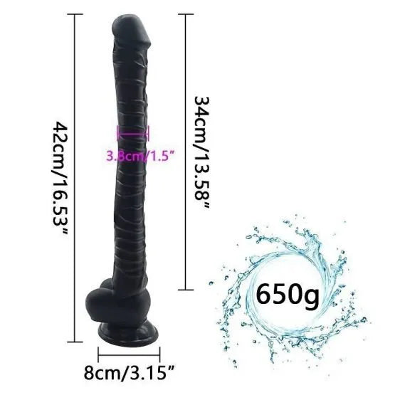 Realistic Sunction Cup Dildo with Balls 15 inch (Multiple Colors)