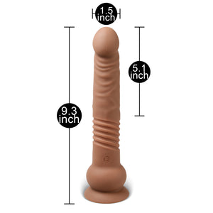 9.25" Silicone Rechargeable Vibrating Rotation & Thrusting Dildo with Remote, 10 Function