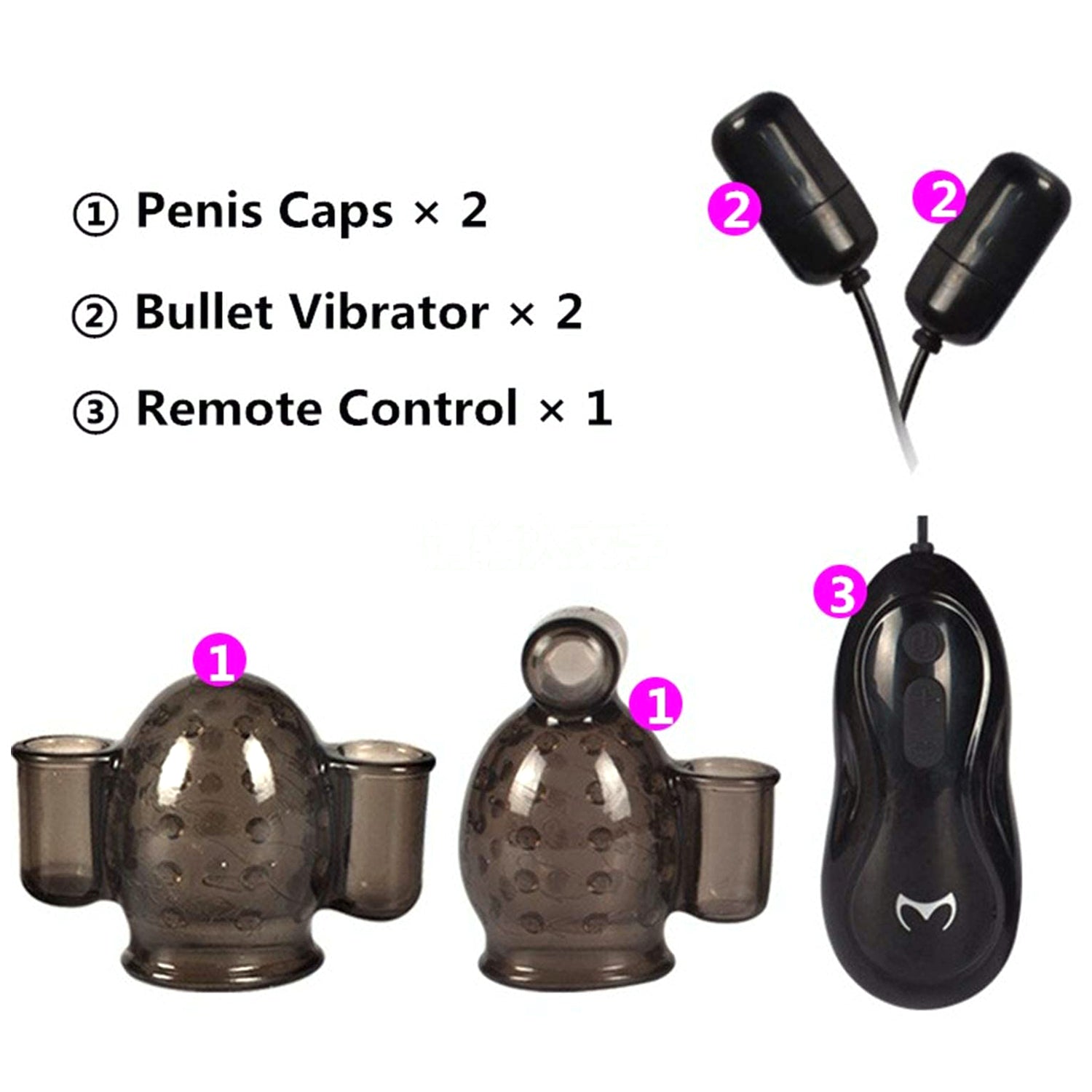 2 Bullet Rechargeable Penis Head Vibrator with Remote, 12 Function honeypleasures 2 Bullet Rechargeable Penis Head Vibrator with Remote, 12 Function honeypleasures