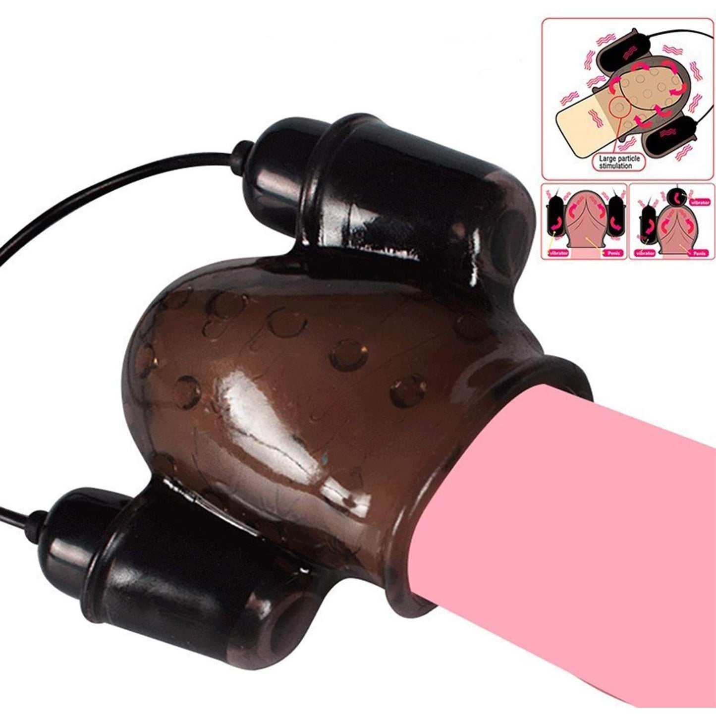 2 Bullet Rechargeable Penis Head Vibrator with Remote, 12 Function