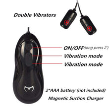 Load image into Gallery viewer, 2 Bullet Rechargeable Penis Head Vibrator with Remote, 12 Function