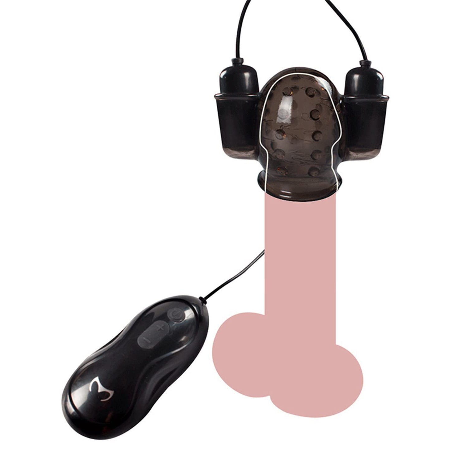 2 Bullet Rechargeable Penis Head Vibrator with Remote, 12 Function