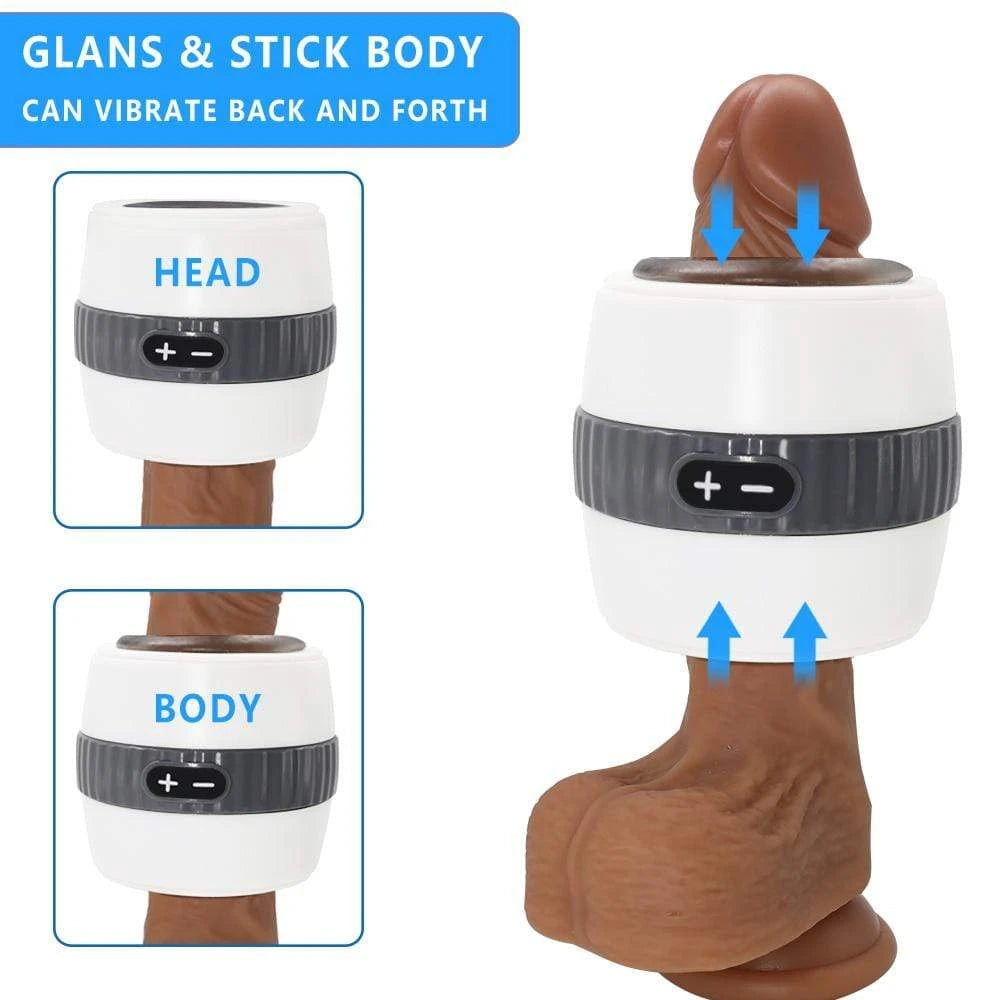 Two-Way Exit Vibrating & Stroking Masturbator, 12 Function