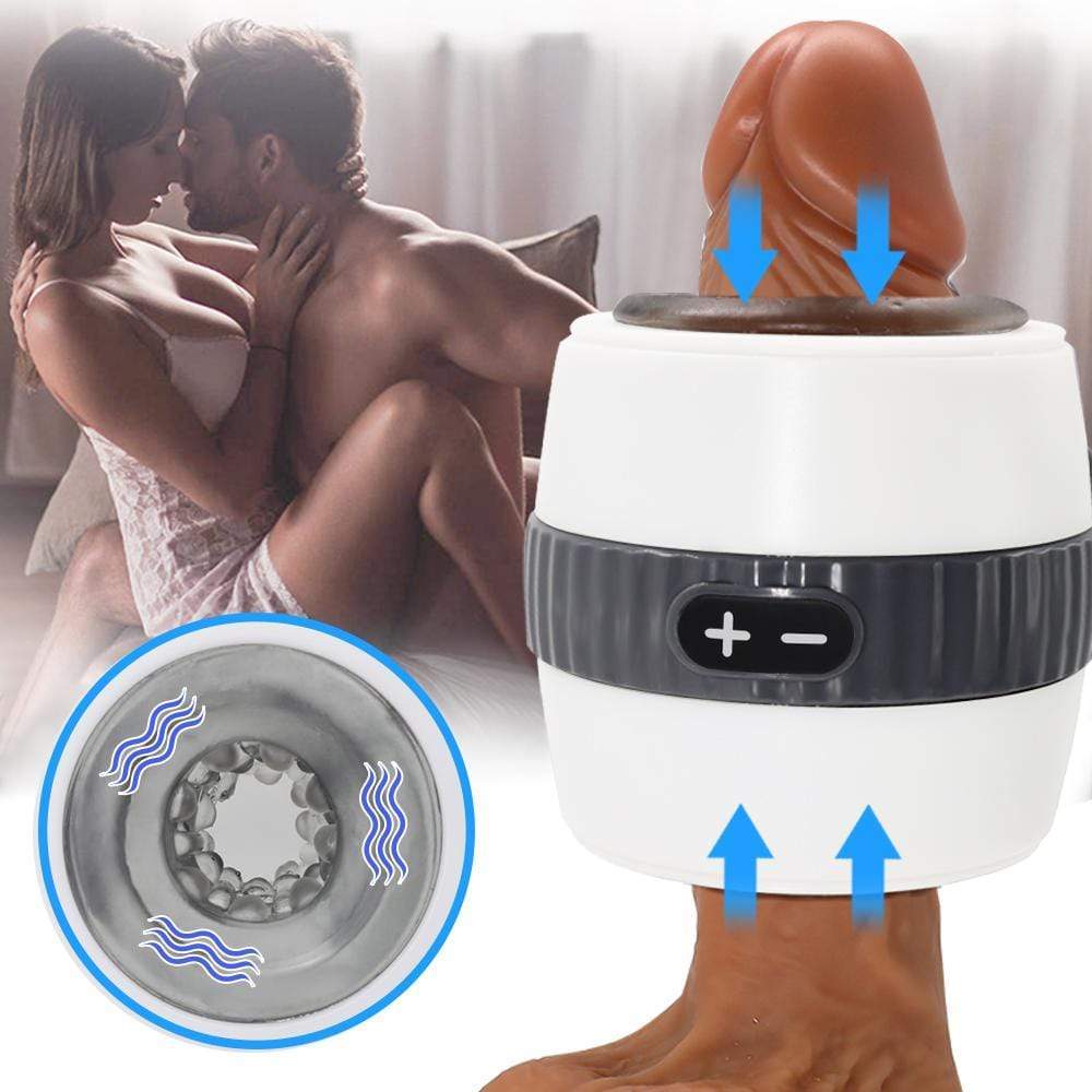 Two-Way Exit Vibrating & Stroking Masturbator, 12 Function