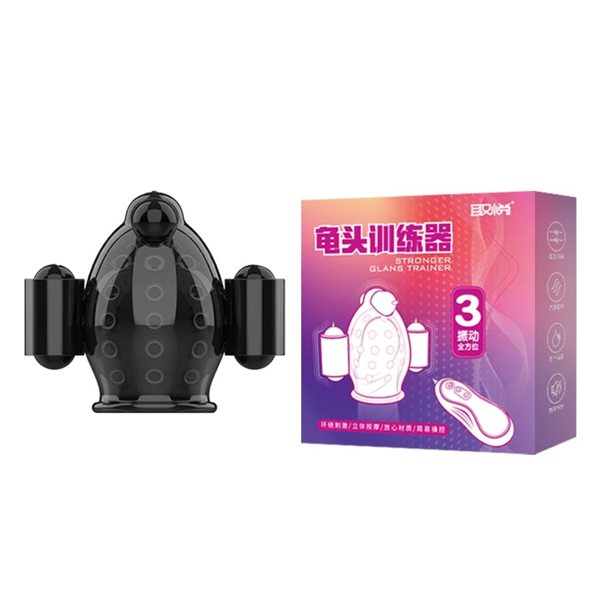 3 Bullet Rechargeable Penis Head Vibrator with Remote, 12 Function