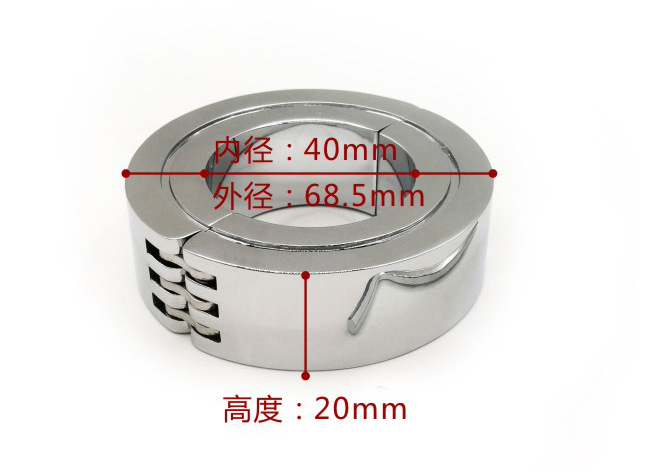 Stainless Steel Locking Hinged Balls / Penis Ring