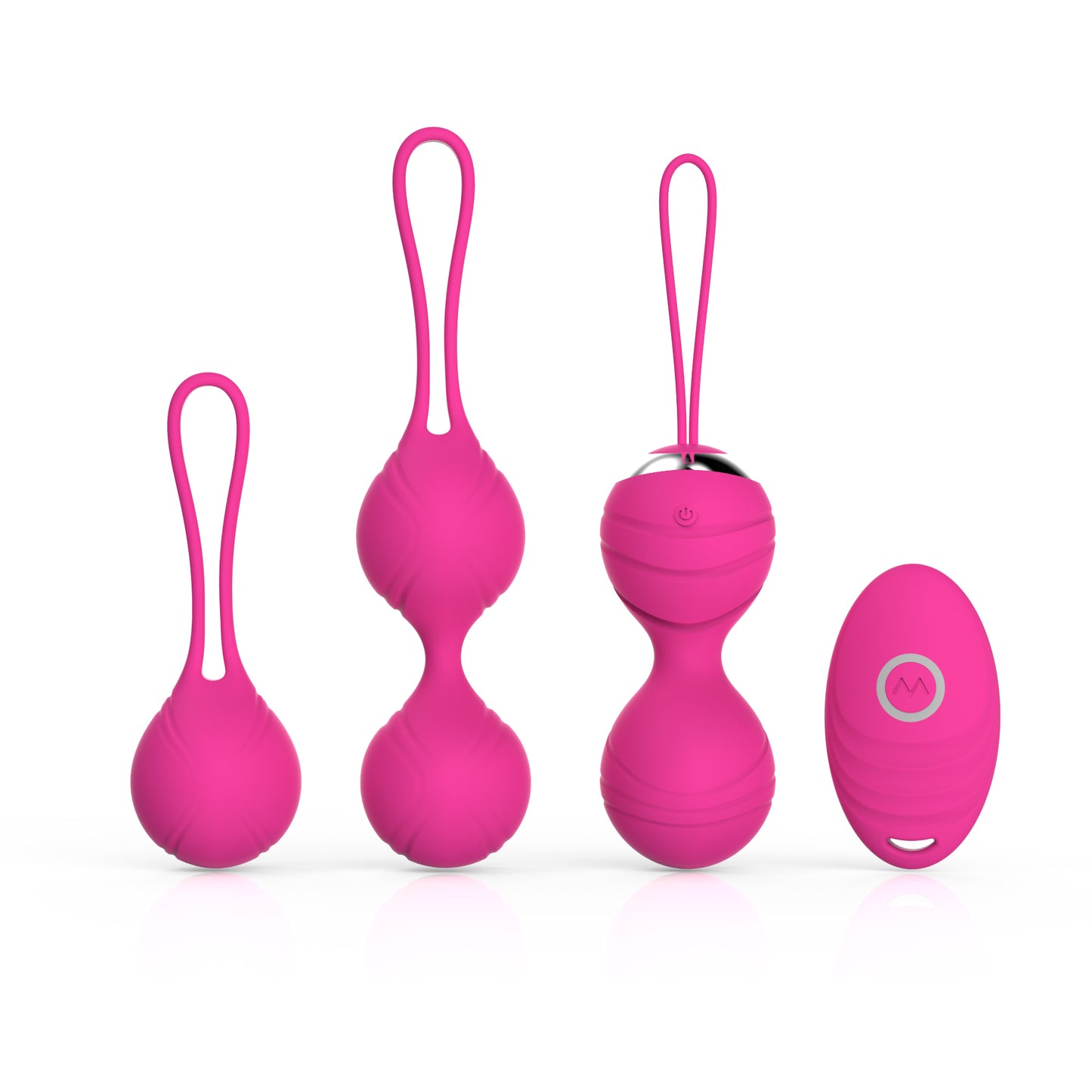 Vibrating Kegel Ball Kit with Remote, 3 pc, 10 function