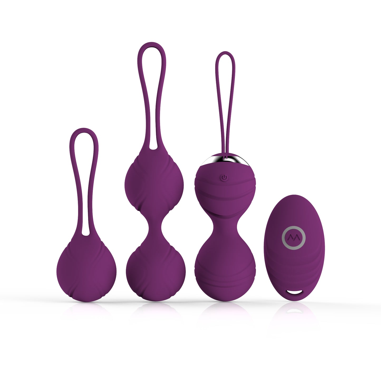 Vibrating Kegel Ball Kit with Remote, 3 pc, 10 function