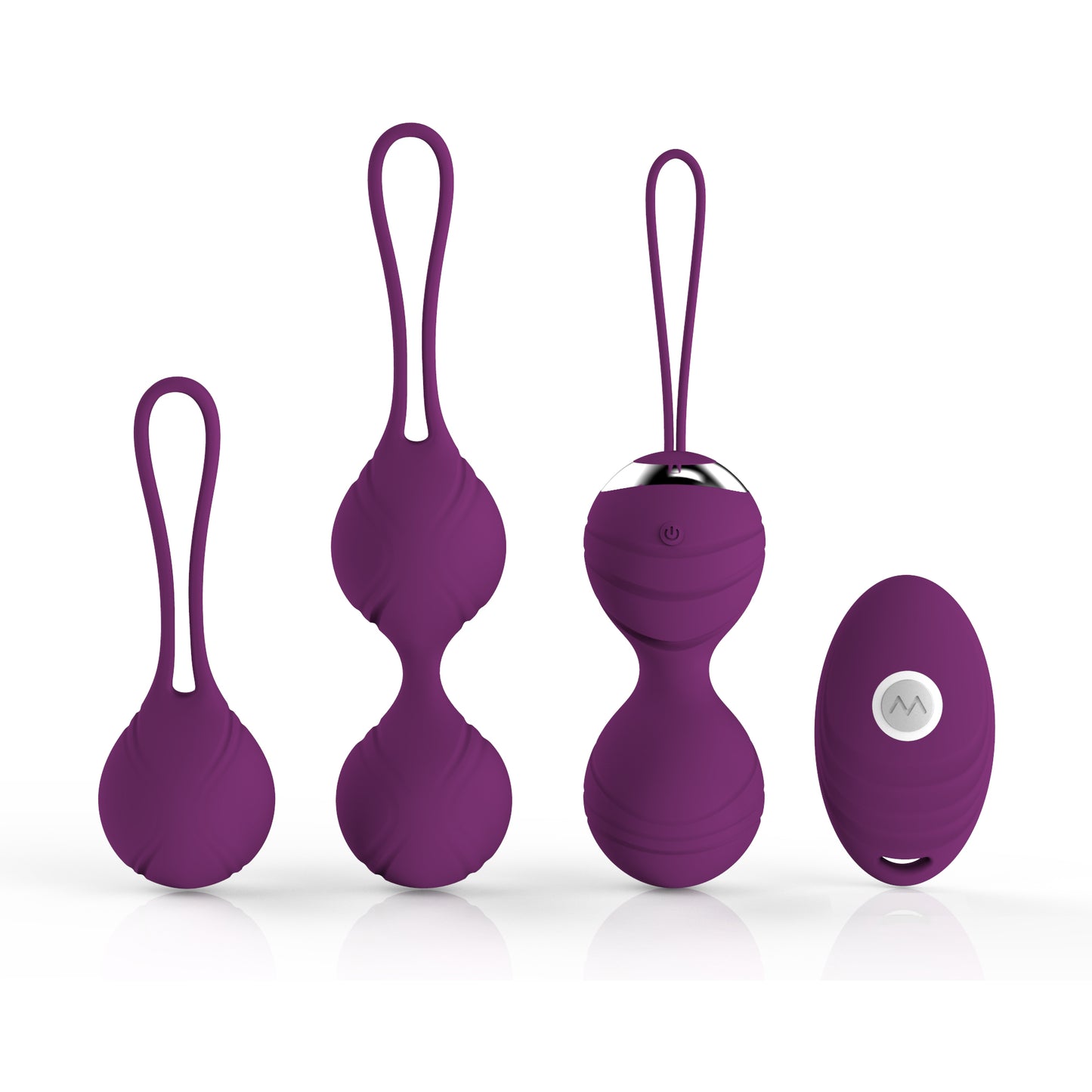 Vibrating Kegel Ball Kit with Remote, 3 pc, 10 function