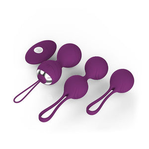 Vibrating Kegel Ball Kit with Remote, 3 pc, 10 function