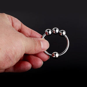 Stainless Steel 4 Ball Penis Ring (Multiple Sizes)