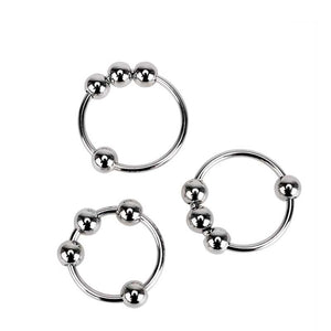 Stainless Steel 4 Ball Penis Ring (Multiple Sizes)