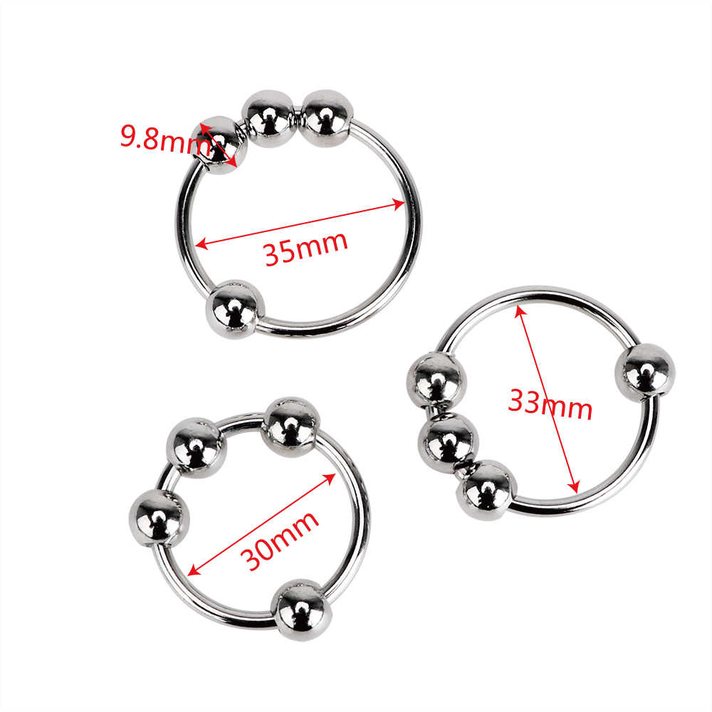 Stainless Steel 4 Ball Penis Ring (Multiple Sizes)