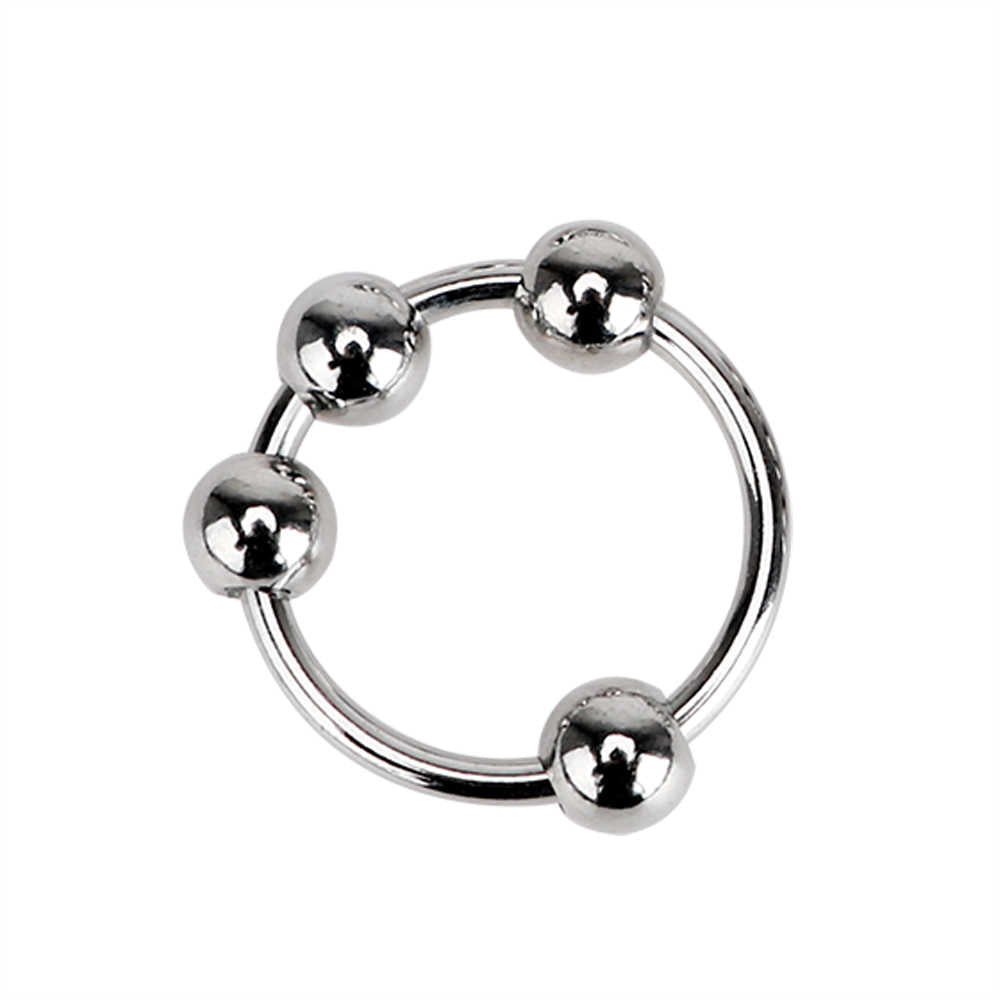 Stainless Steel 4 Ball Penis Ring (Multiple Sizes)