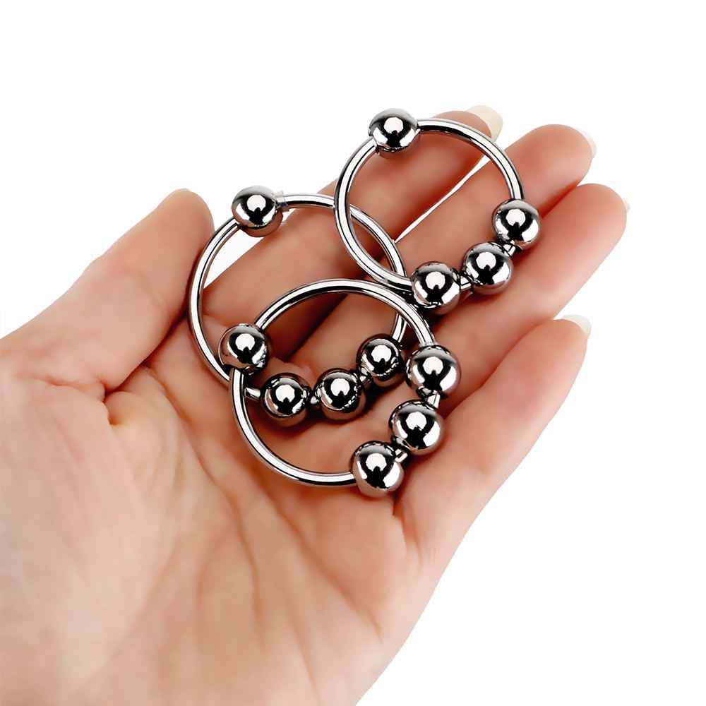 Stainless Steel 4 Ball Penis Ring (Multiple Sizes)