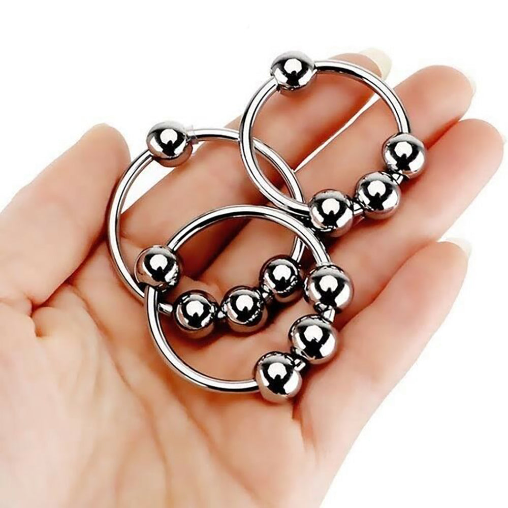 Stainless Steel 4 Ball Penis Ring (Multiple Sizes)