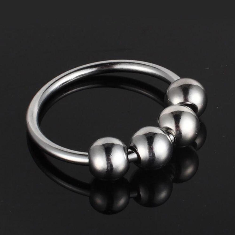 Stainless Steel 4 Ball Penis Ring (Multiple Sizes)