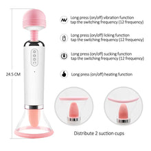 Load image into Gallery viewer, 4 in 1 Rechargeable Tongue &amp; Wand Vibrator
