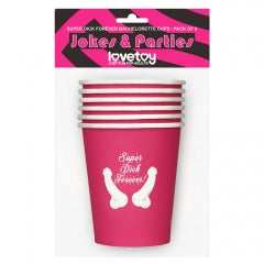 Lovetoy Super Dick Forever Bachelorette Paper Cups(Pack of 6)