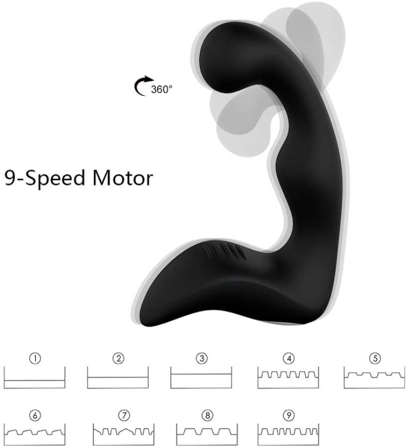 360 Rotation Remote Control Prostate Massager, 9 Function