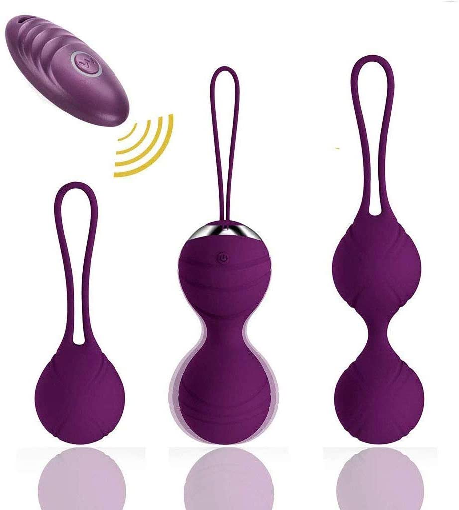 Vibrating Kegel Ball Kit with Remote, 3 pc, 10 function