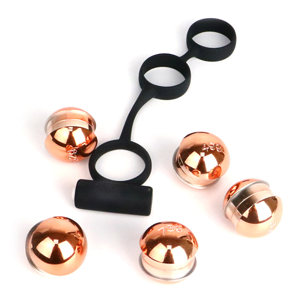 Stronger Glans Trainer Weighted Vibrating Cock Ring, 6pc