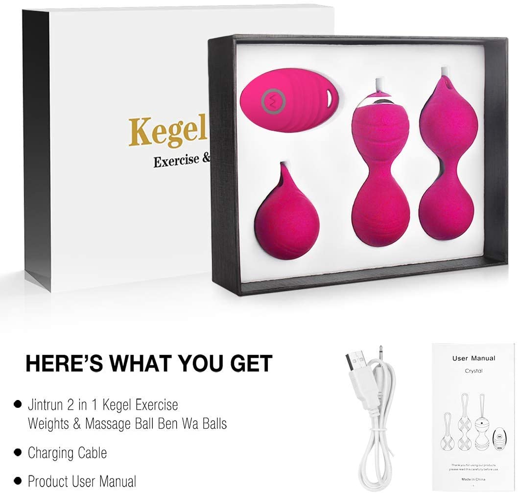 Vibrating Kegel Ball Kit with Remote, 3 pc, 10 function