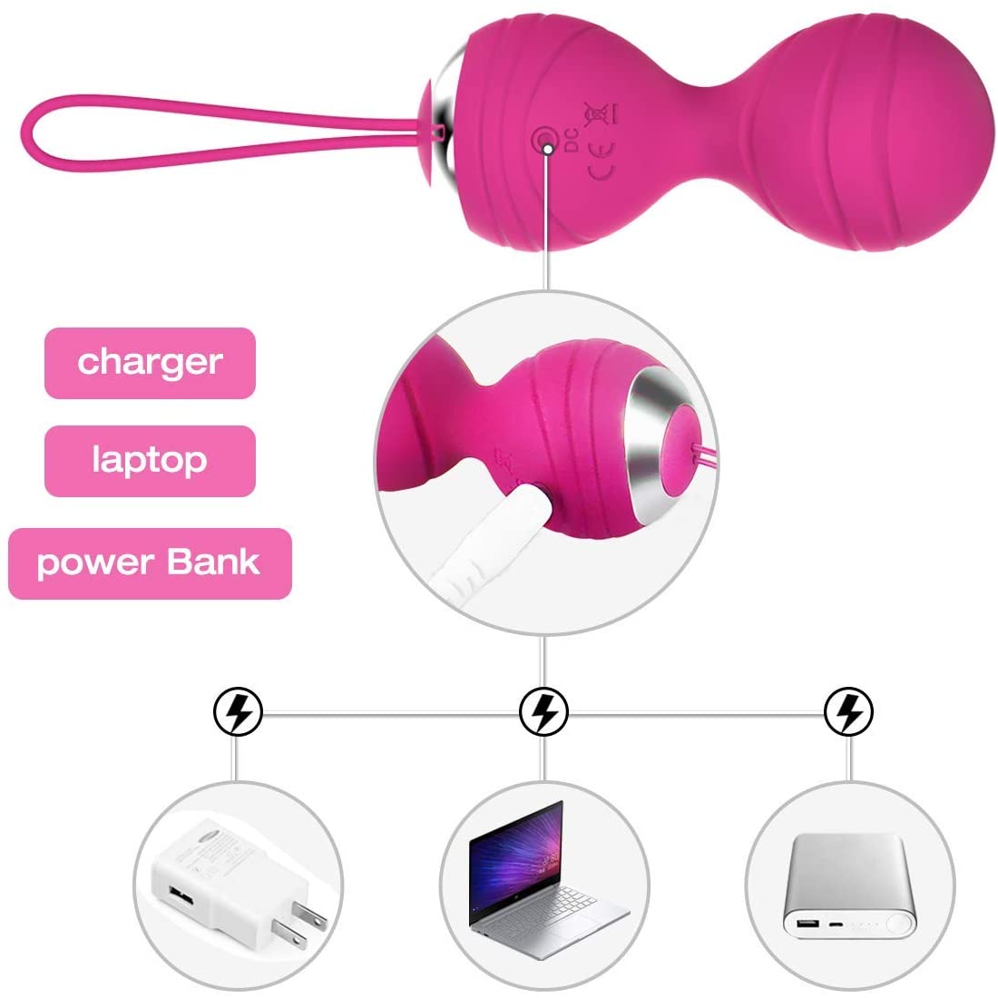 Vibrating Kegel Ball Kit with Remote, 3 pc, 10 function