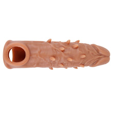 Load image into Gallery viewer, Spiky Goodness Penis Extension Sleeve with Ball Loop