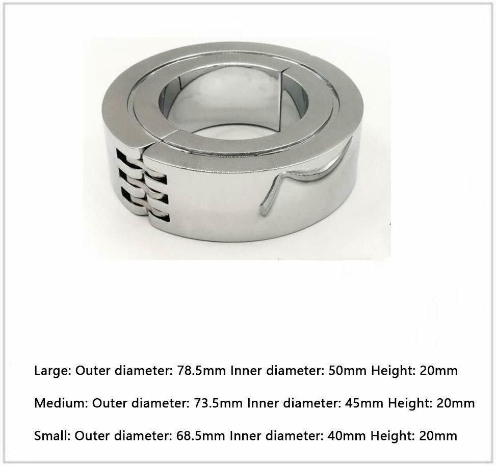 Stainless Steel Locking Hinged Balls / Penis Ring