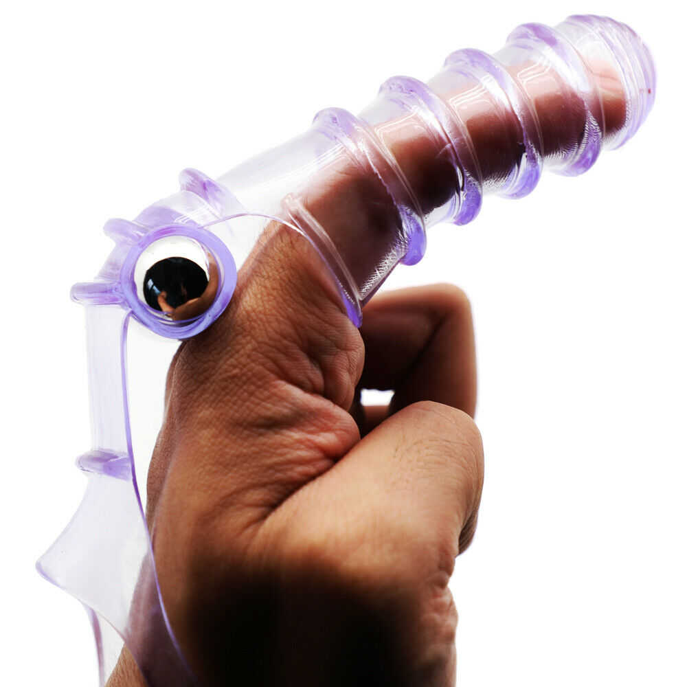 Double Finger Sleeve with Bullet Vibrator (Vibrating G-Spot & Clitoral Glove)