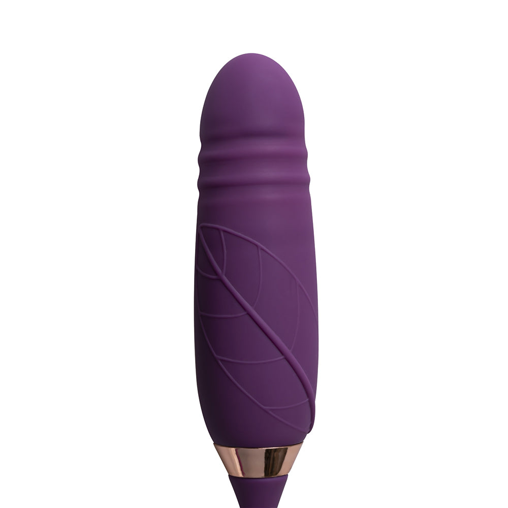 Rose Suction Vibrator & Thrusting Dildo, 10 Function