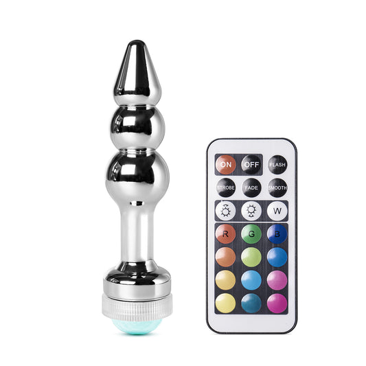 Light Up LED Metallic Butt Plug IV with 21 Key Remote