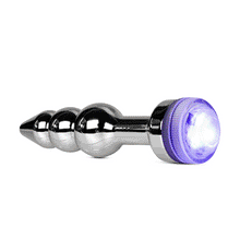 Load image into Gallery viewer, Light Up LED Metallic Butt Plug IV with 21 Key Remote