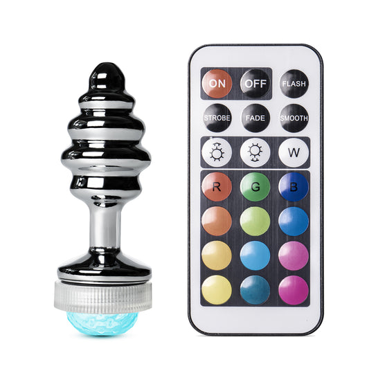 Light Up LED Metallic Butt Plug III with 21 Key Remote