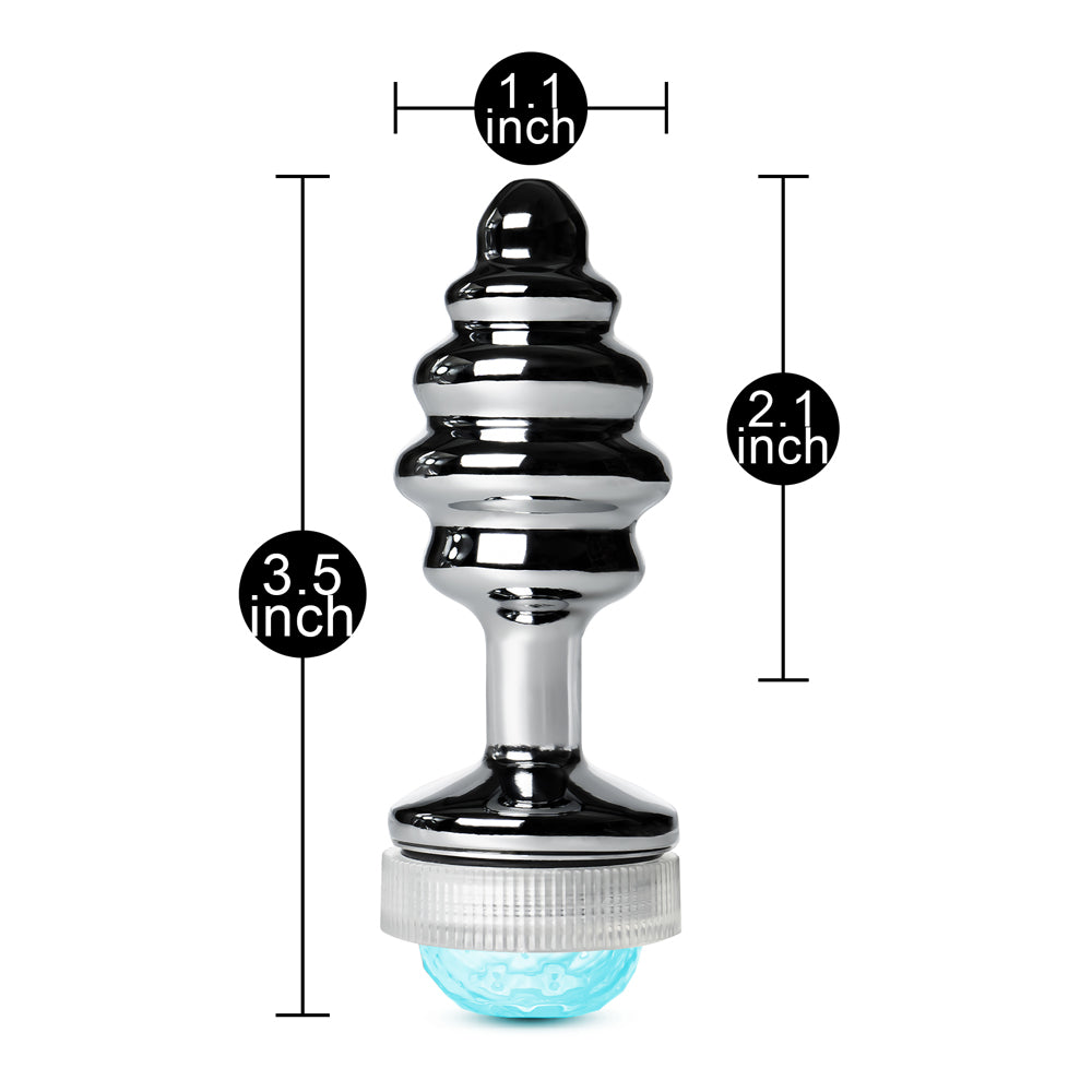 Light Up LED Metallic Butt Plug III with 21 Key Remote