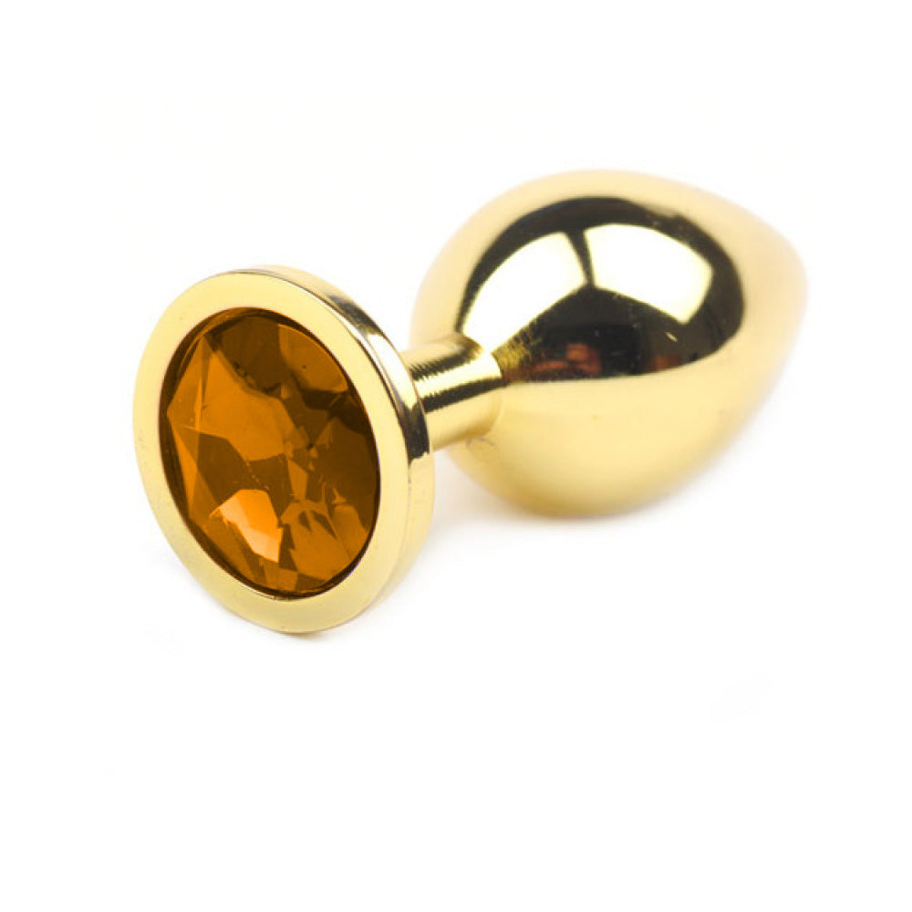 Metallic Gold Butt Plug with Diamond