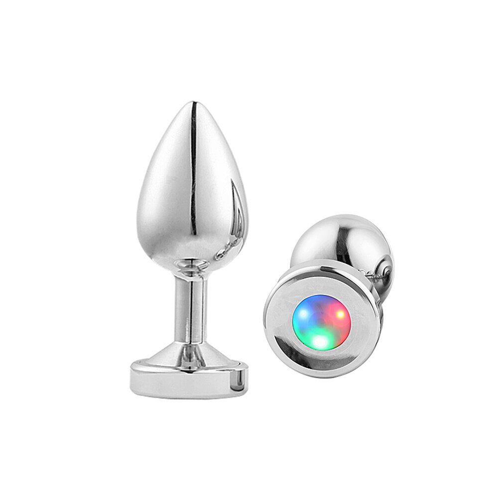 Light Up LED Metallic Butt Plug honeypleasures Light Up LED Metallic Butt Plug honeypleasures