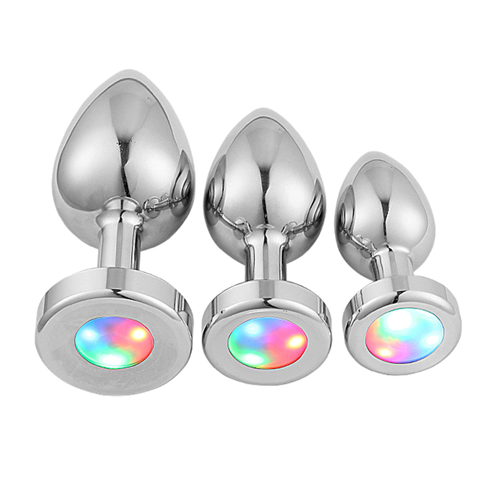 Light Up LED Metallic Butt Plug