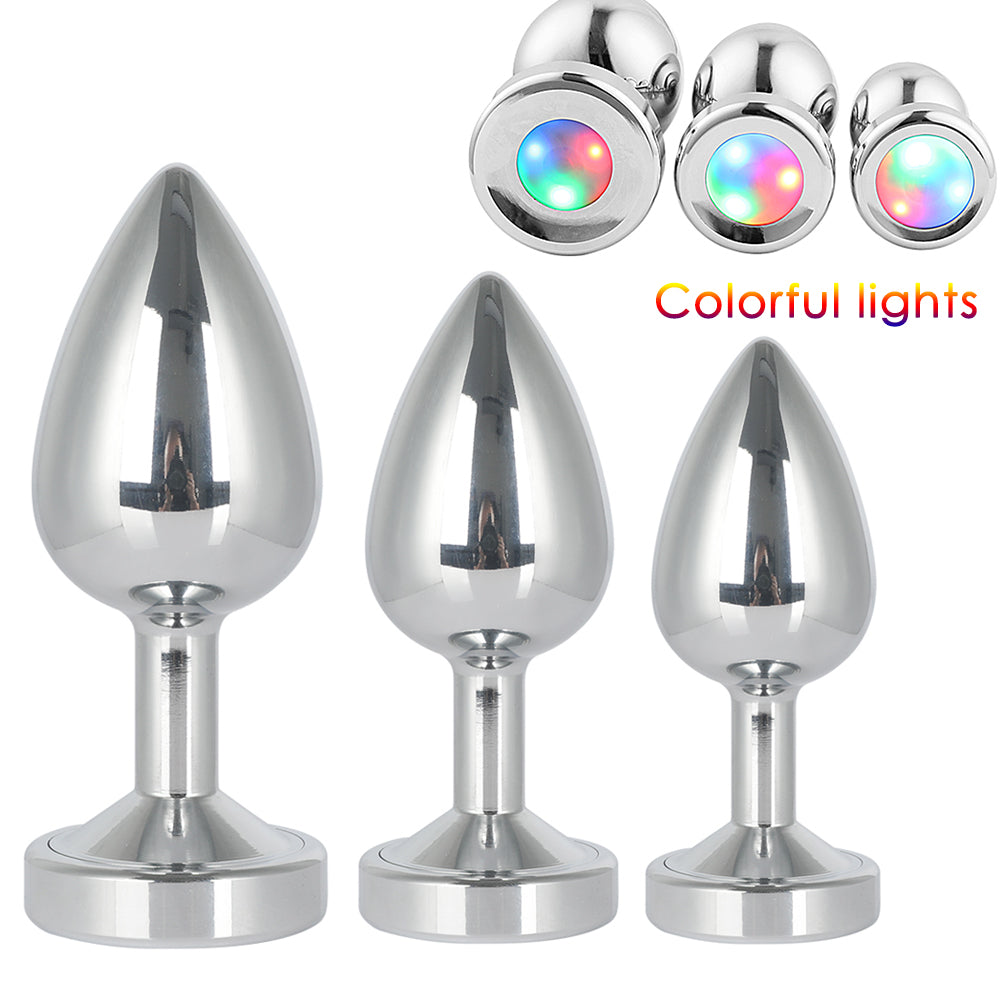 Light Up LED Metallic Butt Plug