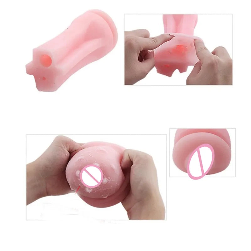 Realistic Vagina Vibrating Male Masturbator Cup