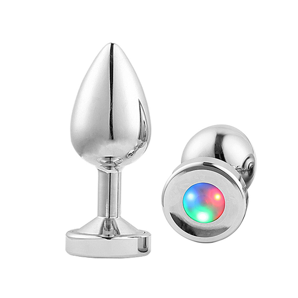 Light Up LED Metallic Butt Plug