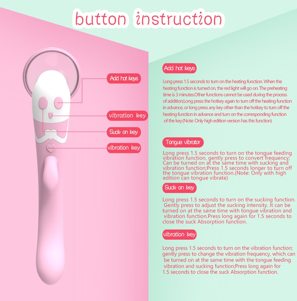 Rechargeable Tongue & Suction Vibrator, 12 Speed