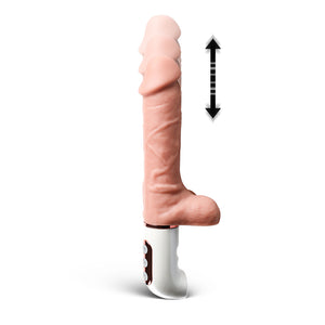 10.25" Rechargeable Vibrating & Thrusting Dildo, 8 Function
