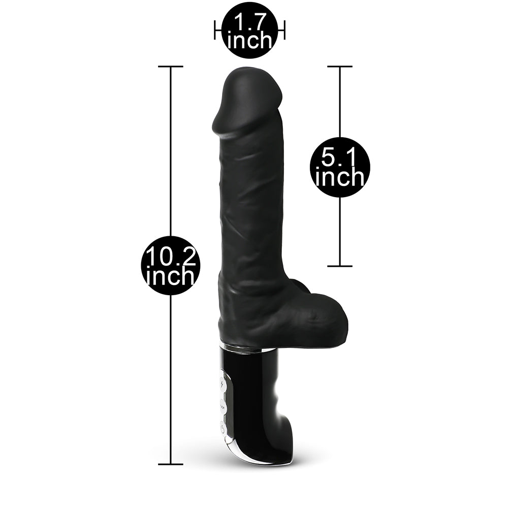 10.25" Rechargeable Vibrating & Thrusting Dildo, 8 Function