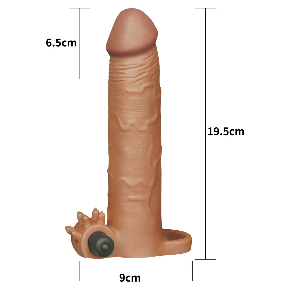 Lovetoy Add 3" Pleasure X Tender Vibrating Penis Sleeve