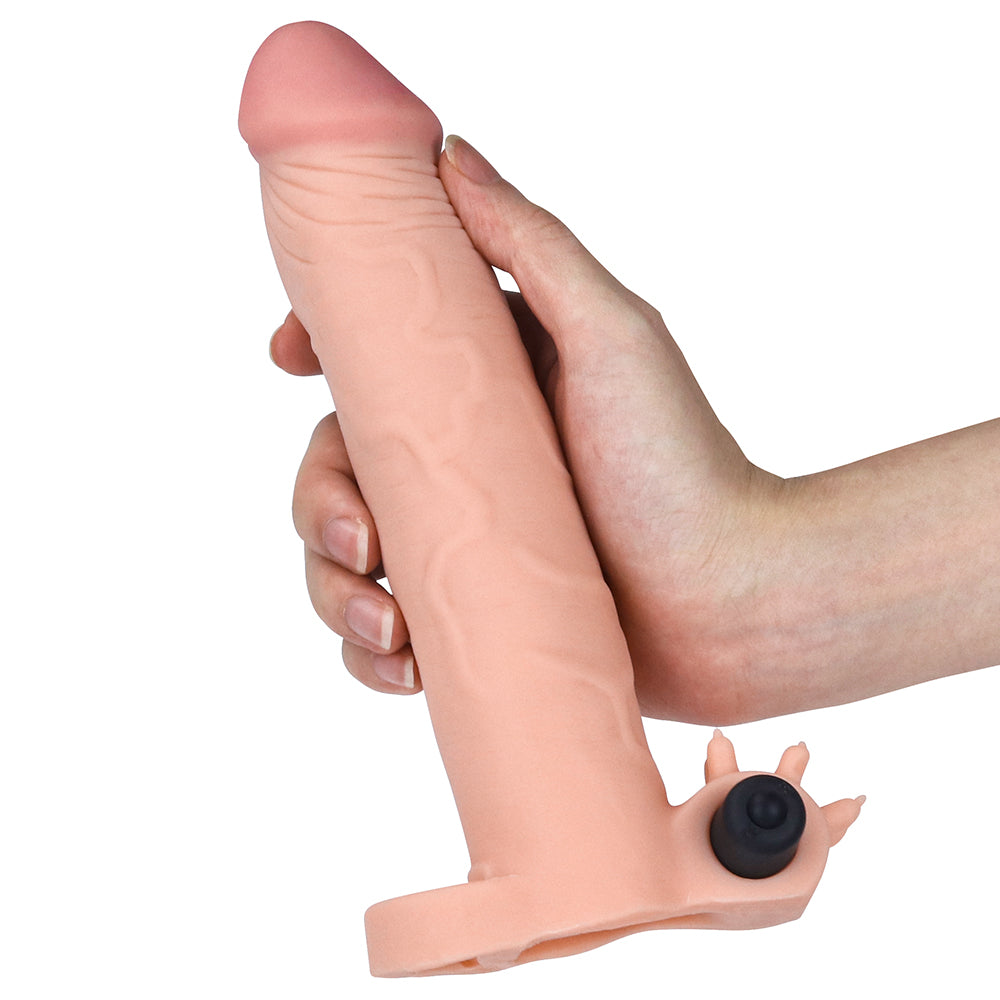 Lovetoy Add 3" Pleasure X Tender Vibrating Penis Sleeve